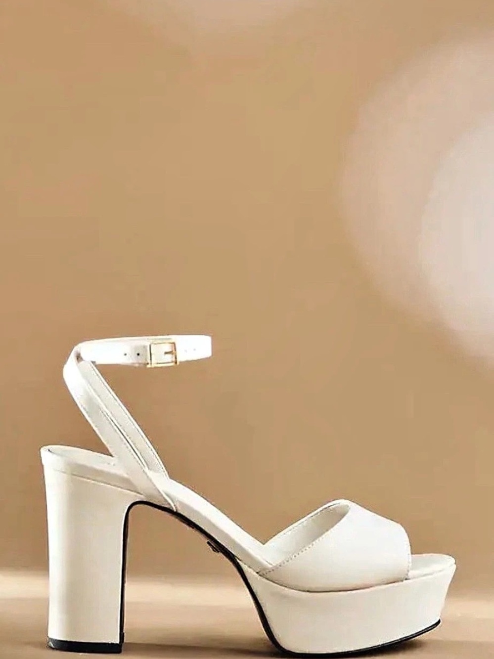 Schutz Lenne Platform Sandal Heels in Ivory